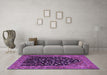 Machine Washable Animal Purple Traditional Area Rugs in a Living Room, wshtr1668pur