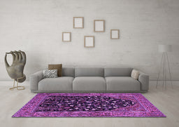 Machine Washable Animal Purple Traditional Area Rugs in a Living Room, wshtr1668pur