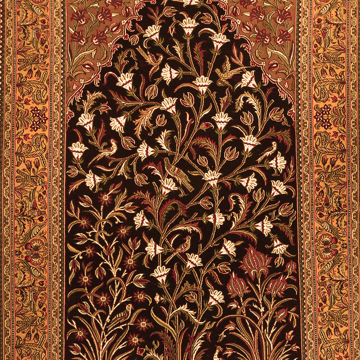 Serging Thickness of Machine Washable Animal Orange Traditional Area Rugs, wshtr1668org