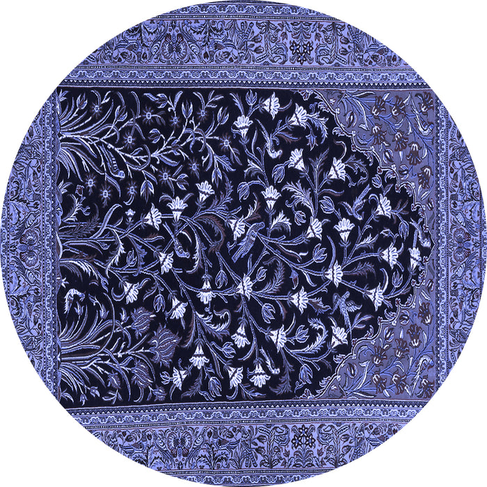 Round Machine Washable Animal Blue Traditional Rug, wshtr1668blu