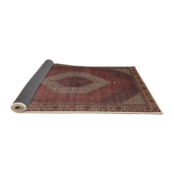Sideview of Traditional Orange Salmon Pink Medallion Rug, tr1669