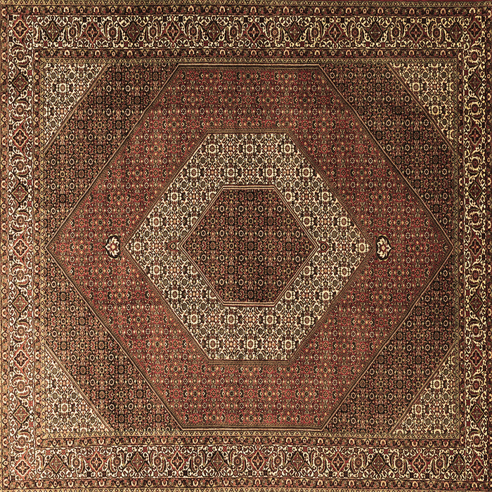 Square Medallion Brown Traditional Rug, tr1669brn