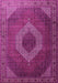 Machine Washable Medallion Pink Traditional Rug, wshtr1669pnk