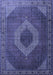 Machine Washable Medallion Blue Traditional Rug, wshtr1669blu