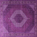 Square Medallion Purple Traditional Rug, tr1669pur