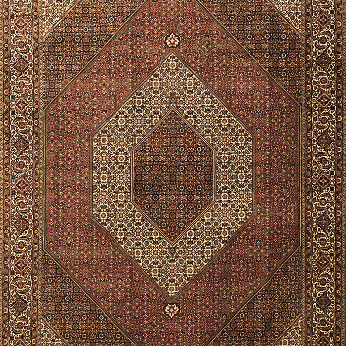 Machine Washable Medallion Brown Traditional Rug, wshtr1669brn