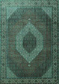 Medallion Turquoise Traditional Rug, tr1669turq