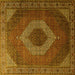 Square Medallion Yellow Traditional Rug, tr1669yw