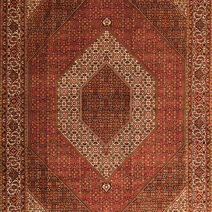 Serging Thickness of Machine Washable Medallion Orange Traditional Area Rugs, wshtr1669org
