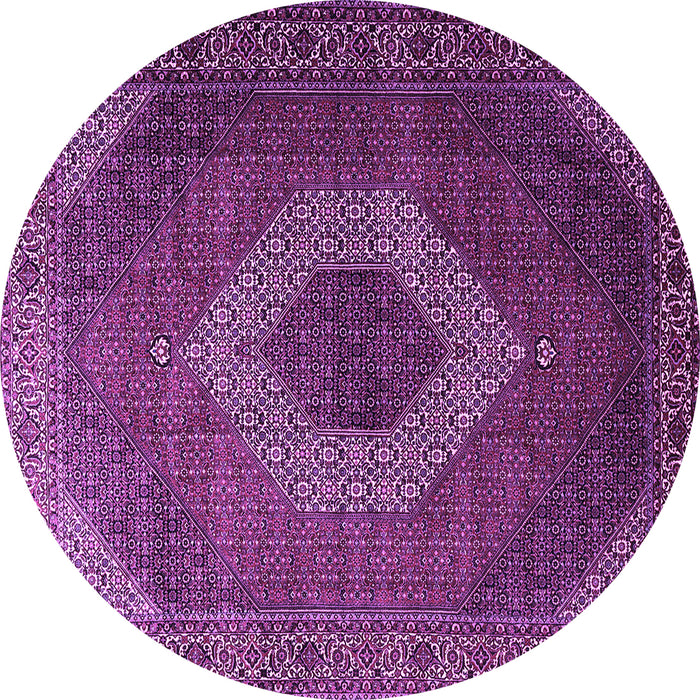 Round Medallion Purple Traditional Rug, tr1669pur