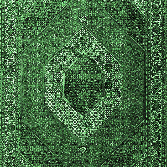 Medallion Emerald Green Traditional Rug, tr1669emgrn