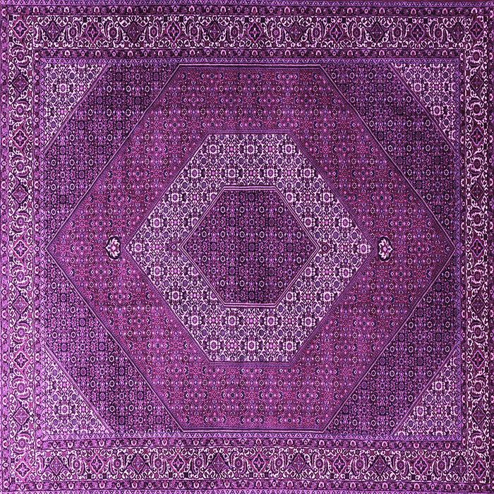Square Machine Washable Medallion Purple Traditional Area Rugs, wshtr1669pur