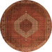 Square Medallion Orange Traditional Rug, tr1669org