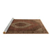 Sideview of Machine Washable Medallion Brown Traditional Rug, wshtr1669brn