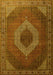 Medallion Yellow Traditional Rug, tr1669yw