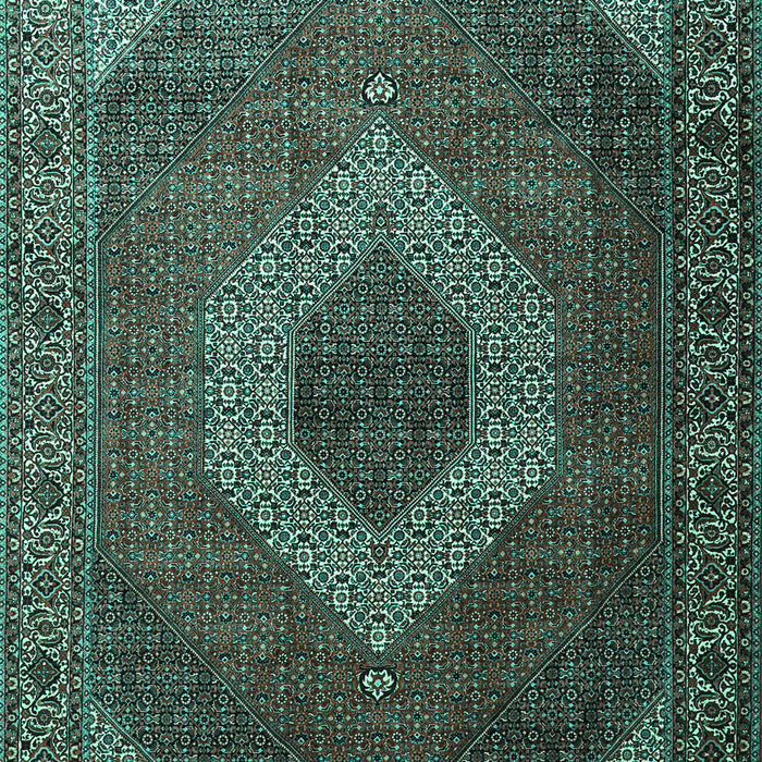 Machine Washable Medallion Turquoise Traditional Area Rugs, wshtr1669turq