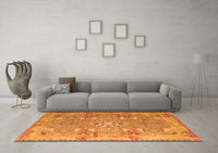 Machine Washable Persian Orange Traditional Rug, wshtr166org