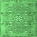 Square Persian Emerald Green Traditional Rug, tr166emgrn