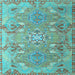 Square Machine Washable Persian Light Blue Traditional Rug, wshtr166lblu