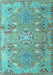 Machine Washable Persian Light Blue Traditional Rug, wshtr166lblu