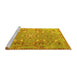 Sideview of Machine Washable Persian Yellow Traditional Rug, wshtr166yw