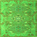 Round Machine Washable Persian Green Traditional Area Rugs, wshtr166grn