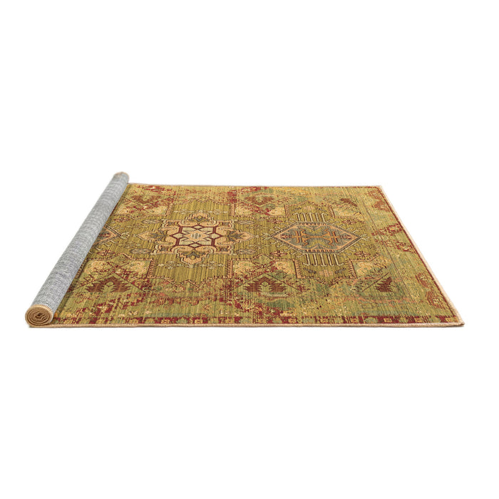 Sideview of Machine Washable Persian Brown Traditional Rug, wshtr166brn