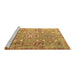 Sideview of Machine Washable Persian Brown Traditional Rug, wshtr166brn