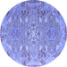 Round Persian Blue Traditional Rug, tr166blu