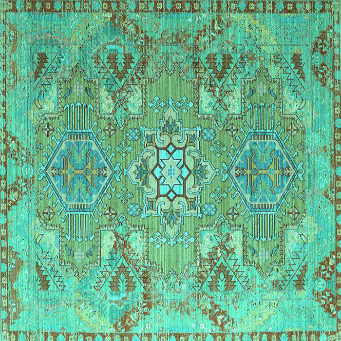 Square Persian Turquoise Traditional Rug, tr166turq