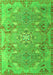 Serging Thickness of Machine Washable Persian Green Traditional Area Rugs, wshtr166grn