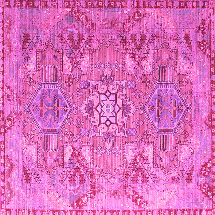 Square Machine Washable Persian Pink Traditional Rug, wshtr166pnk