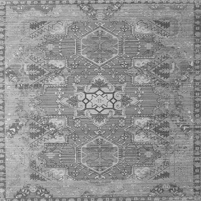 Round Machine Washable Persian Gray Traditional Rug, wshtr166gry