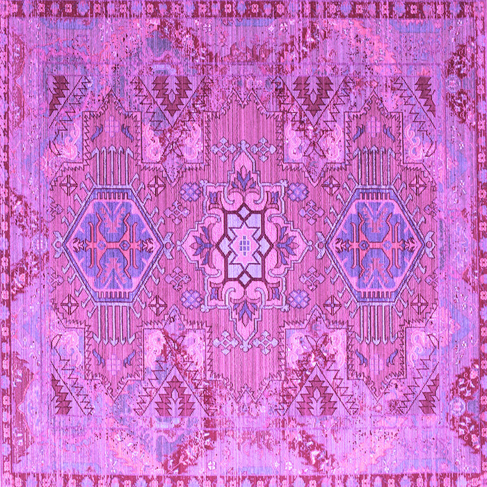 Square Machine Washable Persian Purple Traditional Area Rugs, wshtr166pur
