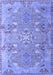 Machine Washable Persian Blue Traditional Rug, wshtr166blu