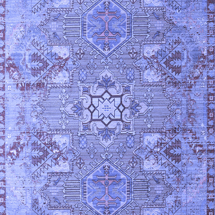 Machine Washable Persian Blue Traditional Rug, wshtr166blu