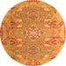Square Persian Orange Traditional Rug, tr166org