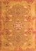 Serging Thickness of Machine Washable Persian Orange Traditional Area Rugs, wshtr166org