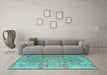 Machine Washable Persian Light Blue Traditional Rug in a Living Room, wshtr166lblu