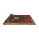 Sideview of Traditional Saffron Red Persian Rug, tr1670