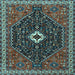 Square Persian Light Blue Traditional Rug, tr1670lblu