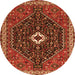 Square Persian Orange Traditional Rug, tr1670org