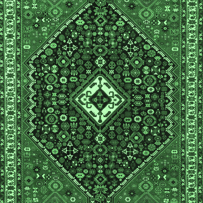Machine Washable Persian Emerald Green Traditional Area Rugs, wshtr1670emgrn