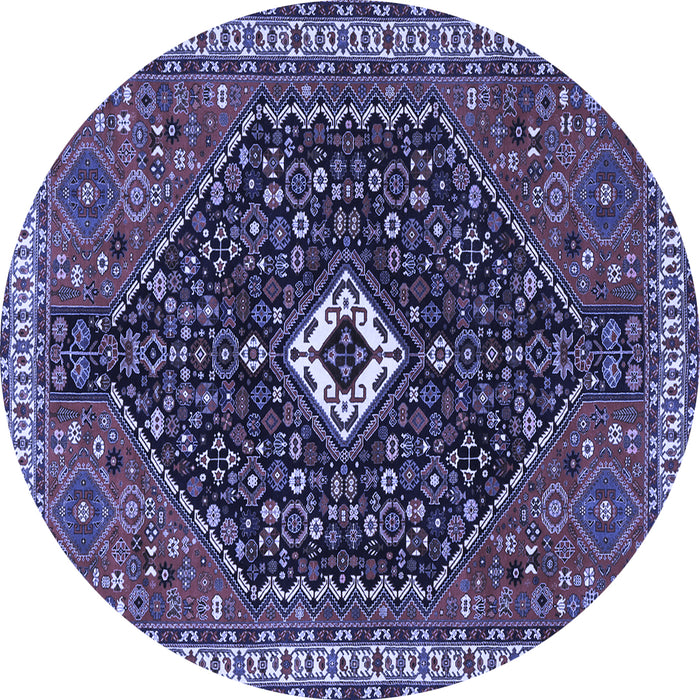 Round Persian Blue Traditional Rug, tr1670blu