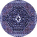 Round Persian Blue Traditional Rug, tr1670blu