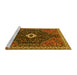 Sideview of Machine Washable Persian Yellow Traditional Rug, wshtr1670yw