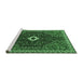 Sideview of Machine Washable Persian Emerald Green Traditional Area Rugs, wshtr1670emgrn