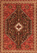 Serging Thickness of Machine Washable Persian Orange Traditional Area Rugs, wshtr1670org