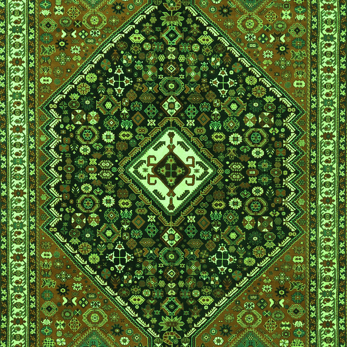 Serging Thickness of Machine Washable Persian Green Traditional Area Rugs, wshtr1670grn