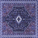 Square Persian Blue Traditional Rug, tr1670blu